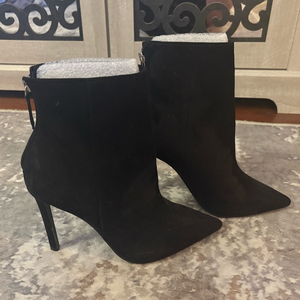 Steve Madden Black Suede Ankle Boots